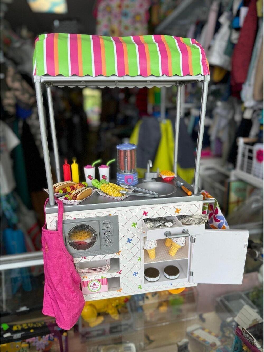 American girl doll campus snack cart complete